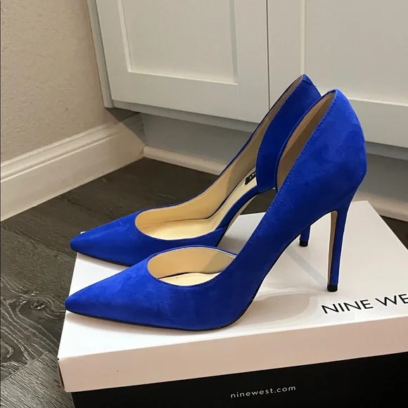 Nine West Cobalt Blue Pointed-Toe Stiletto Pumps - Picture 4 of 9